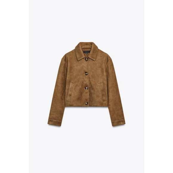 ZARA FAUX SUEDE JACKET - Picture 5 of 7